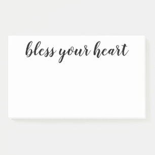 Bless Your Heart Schwarze Schrift Post-it Klebezettel