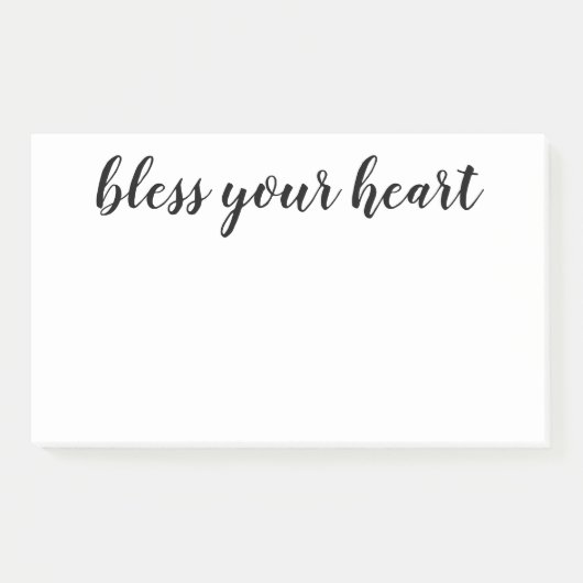 Bless Your Heart Schwarze Schrift Post-it Klebezettel (Vorderseite)