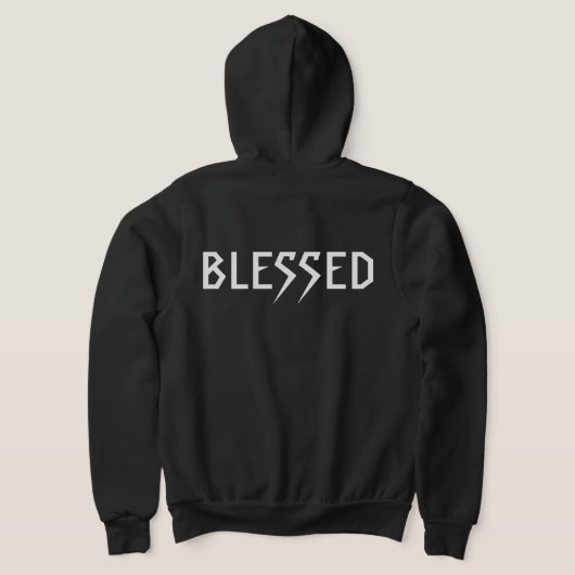 "BLESSED" 303TATTOO BLACK ZIP UP HOODIE (AblageHinten)