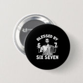 Blessed 6 Number 67 Six Seven Meme  Button (Vorne & Hinten)