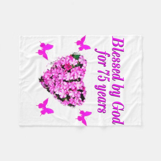 BLESSED 75. GEBURTSTAG FLEECEDECKE (Vorderseite (Horizontal))