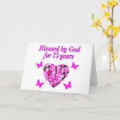 BLESSED 75. GEBURTSTAG KARTE (Gelbe Blume)