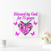 BLESSED 75. GEBURTSTAG QUADRATISCHE WANDUHR (Zuhause)