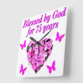 BLESSED 75. GEBURTSTAG QUADRATISCHE WANDUHR (Winkel)