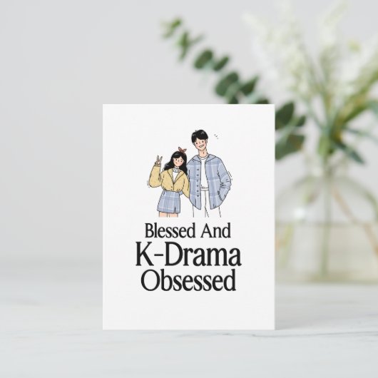 Blessed and K-Drama Obsessed Postkarte (Stehend Vorderseite)