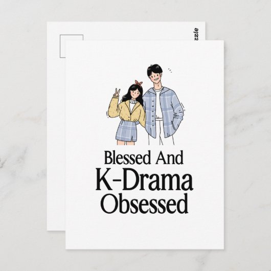 Blessed and K-Drama Obsessed Postkarte (Vorne/Hinten)