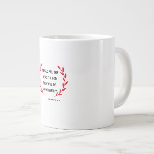 Blessed Are The Merciful Christmas Mug Jumbo-Tasse (Vorderseite Rechts)