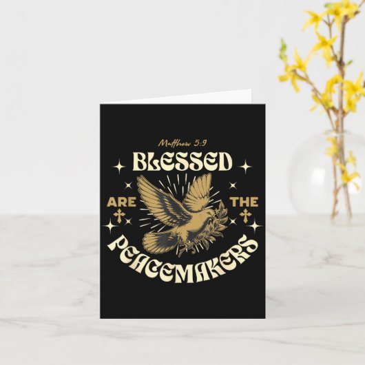 Blessed Are The Peacemakers Matthew 5 9 Christian Karte (Gelbe Blume)