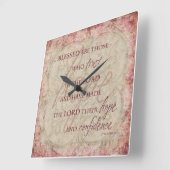 Blessed are Those Who trust in the Lord Clock Quadratische Wanduhr (Winkel)