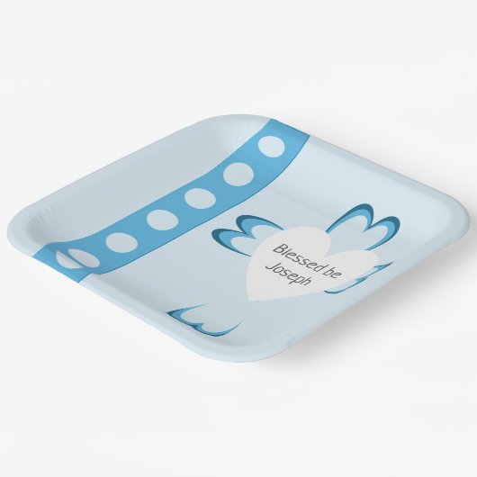 Blessed Baptism Paper Plate Pappteller (Gewinkelt)