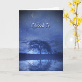 Blessed Be Happy Birthday Oak Tree and Moon Karte (Gelbe Blume)