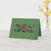 "Blessed Be" Triple Moon Bloom   Karte (Gelbe Blume)