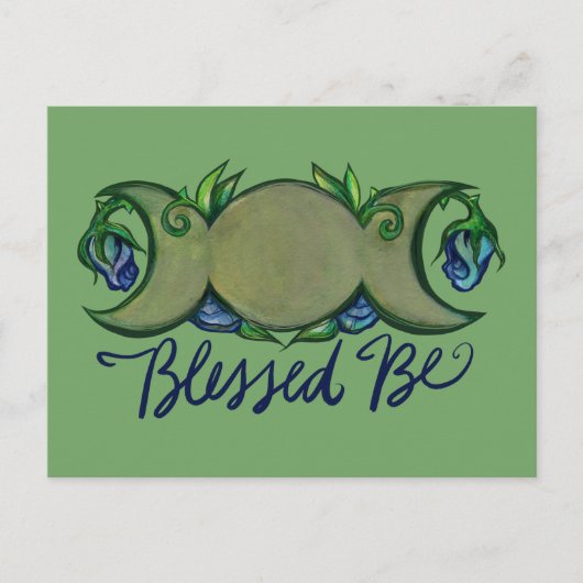 Blessed Be triple moon goddess Postkarte (Vorderseite)