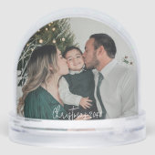 Blessed Beyond Measure Modern Two Photo Keepsake Schneekugeln (Rückseite)