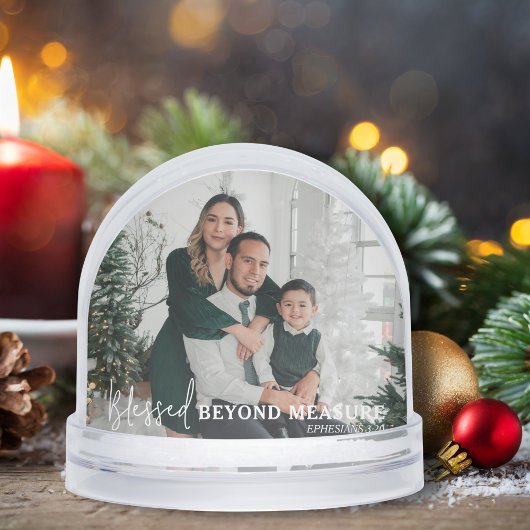 Blessed Beyond Measure Modern Two Photo Keepsake Schneekugeln