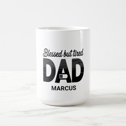 Blessed But Tired Dad Mug Kaffeetasse (Mittel)