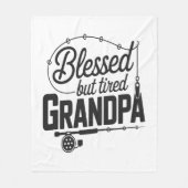 Blessed But Tired Grandpa Fleece Blanket (Vorderseite)