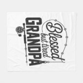 Blessed But Tired Grandpa Fleece Blanket (Vorderseite (Horizontal))
