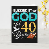 Blessed By God For 40 Years Old 40 Birthday 40th B Karte (Gelbe Blume)