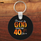 Blessed By God For 40 Years Old Gift 40th Birthday Schlüsselanhänger (Vorderseite)