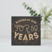 Blessed by God for 50 years, 50th birthday design Save The Date (Stehend Vorderseite)