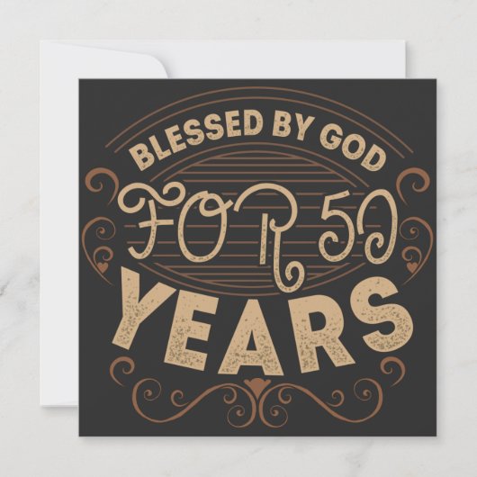 Blessed by God for 50 years, 50th birthday design Save The Date (Vorderseite)