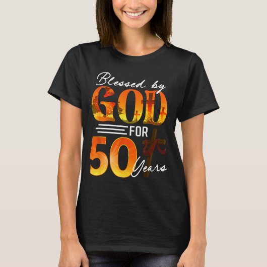 Blessed By God For 50 Years Old Gift 50th Birthday T-Shirt (Vorderseite)