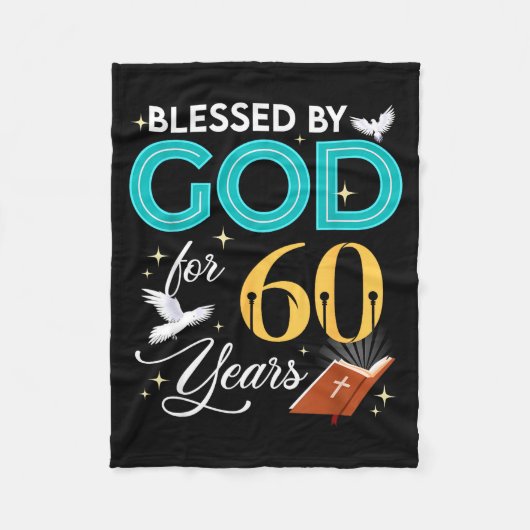 Blessed By God For 60 Years Old 60 Birthday 60th B Fleecedecke (Vorderseite)