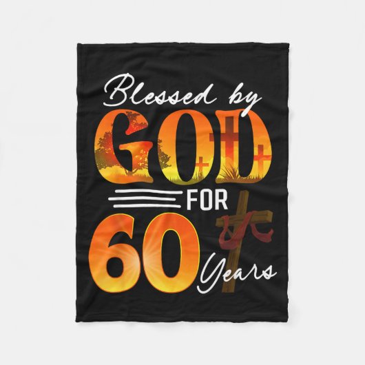 Blessed By God For 60 Years Old Gift 60th Birthday Fleecedecke (Vorderseite)