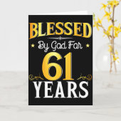 Blessed By God For 61 Years 61th Birthday Men Wome Karte (Gelbe Blume)