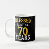 Blessed By God For 70 Years 70th Birthday Men Wome Kaffeetasse (Links)