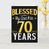 Blessed By God For 70 Years 70th Birthday Men Wome Karte (Gelbe Blume)
