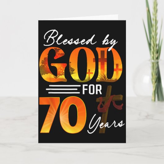Blessed By God For 70 Years Old Gift 70th Birthday Karte (Vorderseite)