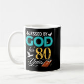 Blessed By God For 80 Years Old 80 Birthday 80th B Kaffeetasse (Links)