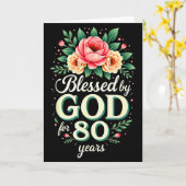 Blessed By God For 80 Years Religious 80th Birthda Karte (Gelbe Blume)