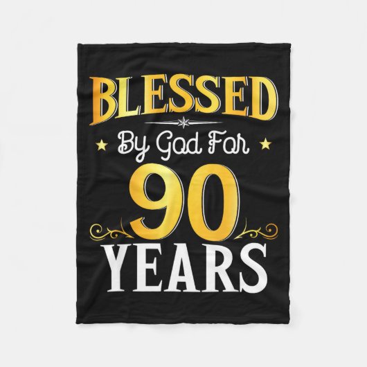 Blessed By God For 90 Years 90th Birthday Men Wome Fleecedecke (Vorderseite)