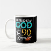 Blessed By God For 90 Years Old 90 Birthday 90th B Kaffeetasse (Links)