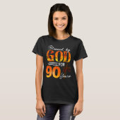 Blessed By God For 90 Years Old Gift 90th Birthday T-Shirt (Vorne ganz)