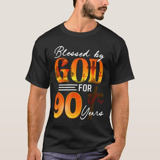 Blessed By God For 90 Years Old Gift 90th Birthday T-Shirt (Vorderseite)