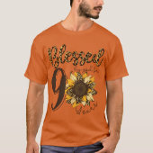 Blessed By God For 90 Years Sunflower Leopard vint T-Shirt (Vorderseite)