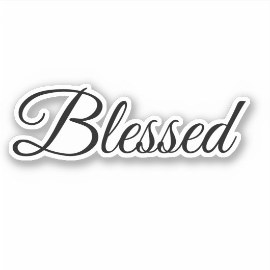 Blessed Calligraphy Modern Typography Elegant Aufkleber (Vorderseite)