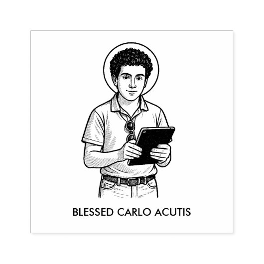 BLESSED CARLO ACUTIS CATHOLIC GUMMISTEMPEL (Prägung)