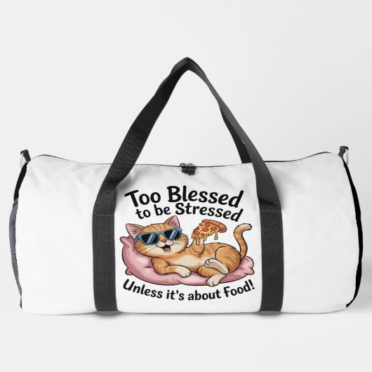 Blessed Cat Pizza No Stress Duffle Bag (Rückseite)