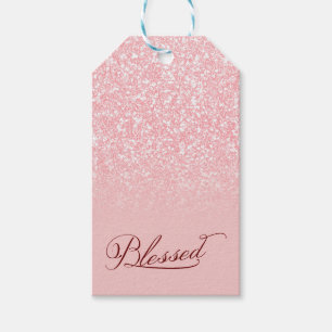 Blessed Custom Name Pink Glitter Color F3C0C0 Geschenkanhänger