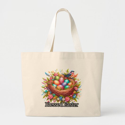 Blessed Easter -Easter Tote Bag Jumbo Stoffbeutel (Vorne)
