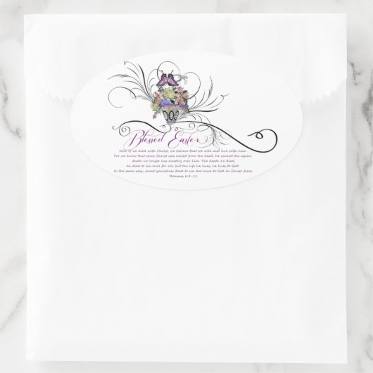 Blessed Easter Oval Sticker (Tasche)