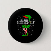 Blessed Elf Christmas Matching Family Women Girls  Button (Vorderseite)