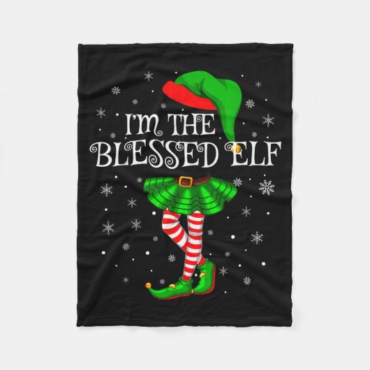 Blessed Elf Christmas Matching Family Women Girls Fleecedecke (Vorderseite)