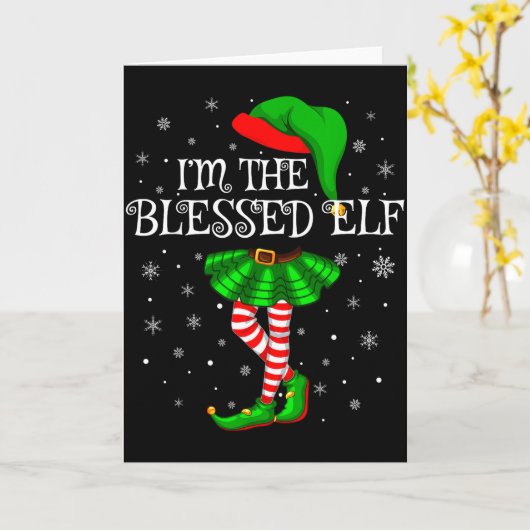 Blessed Elf Christmas Matching Family Women Girls  Karte (Gelbe Blume)