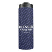 BLESSED Ephesians Christlich Scripting Blue Thermosbecher (Vorderseite)